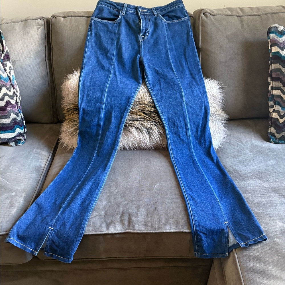 L'AGENCE Blue Flare Wide Leg Denim